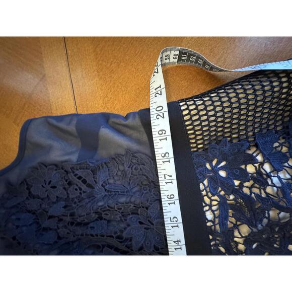 Navy Blue Lace Overlay Sheath Dress Lane Bryant size women’s 22 - Picture 3 of 7